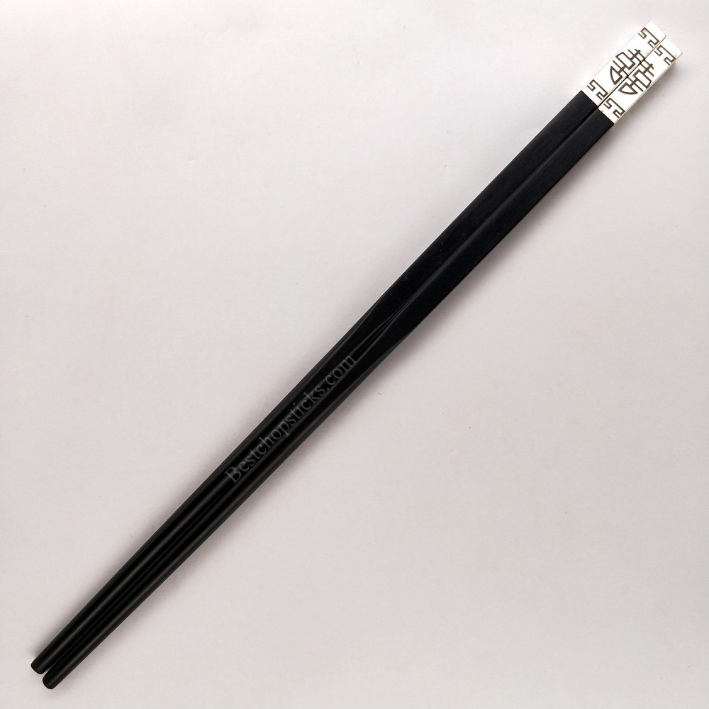 Chinese chopsticks with double happiness metal head