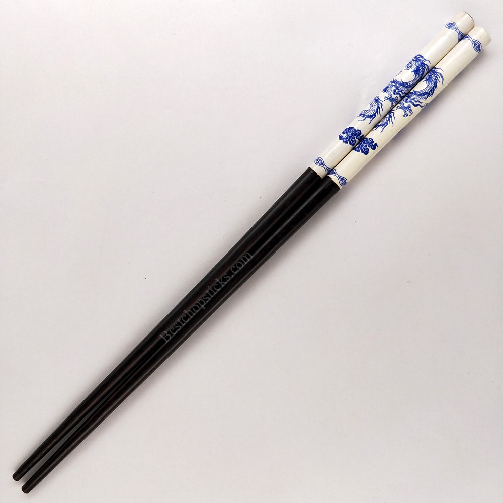 Blue and white printed wooden chopsticks