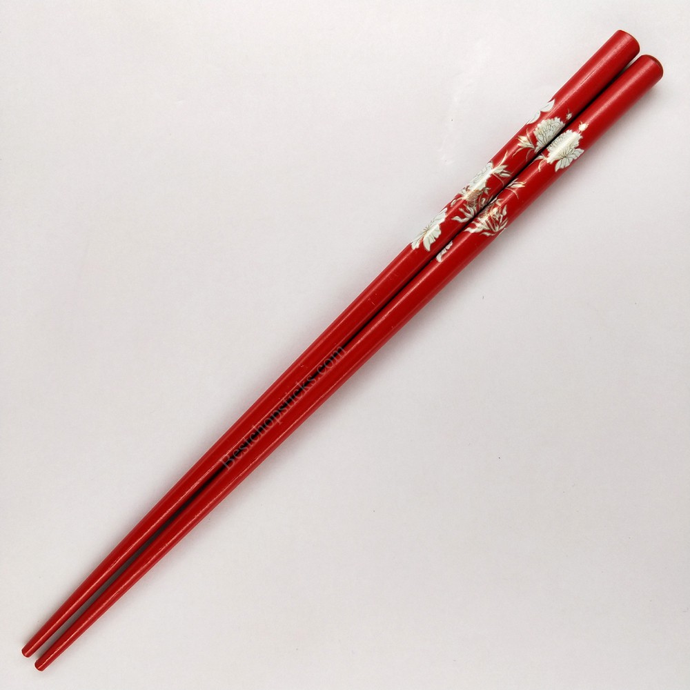 Flower printed wooden chopsticks