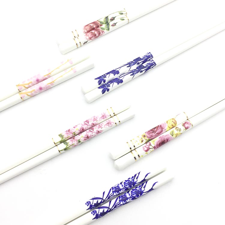 Bone -china Chopstick Set Chinese Flower Reusable Chopsticks