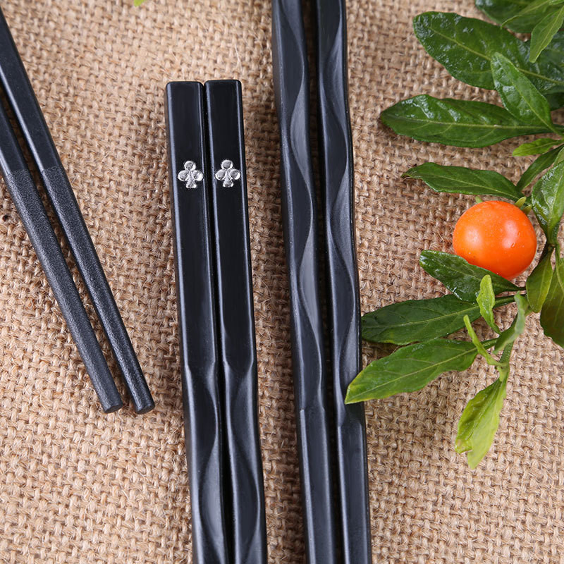 Premium Quality Black Chinese Style Fiber Glass Chopsticks Glassfiber Alloy Food Cooking Chopsticks