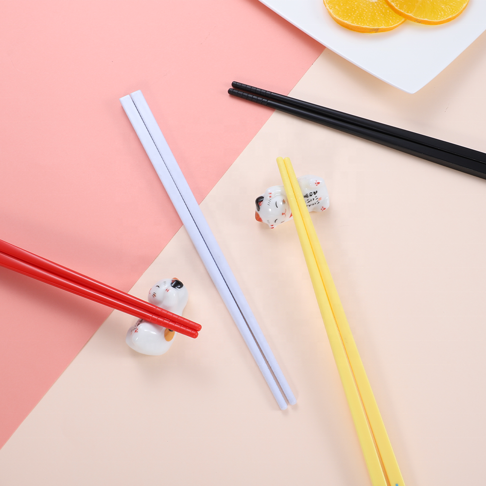 Wholesale Black Abs Chopsticks With Logo Custom Reusable Japanese Sushi Plastic Chopsticks