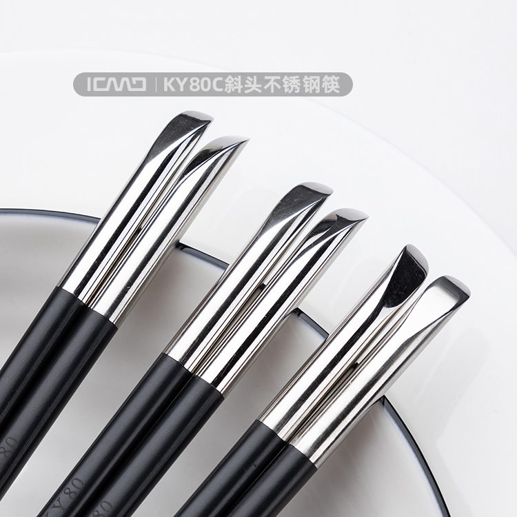 KY80C oblique round head stainless steel chopsticks