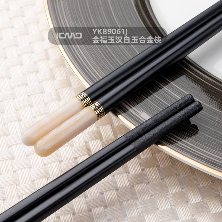 YK89061J Jinfuyu White Marble Fiberglass chopsticks