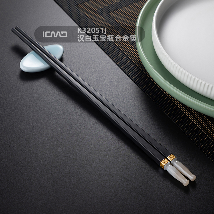 K32051J White Marble vase Fiberglass chopsticks